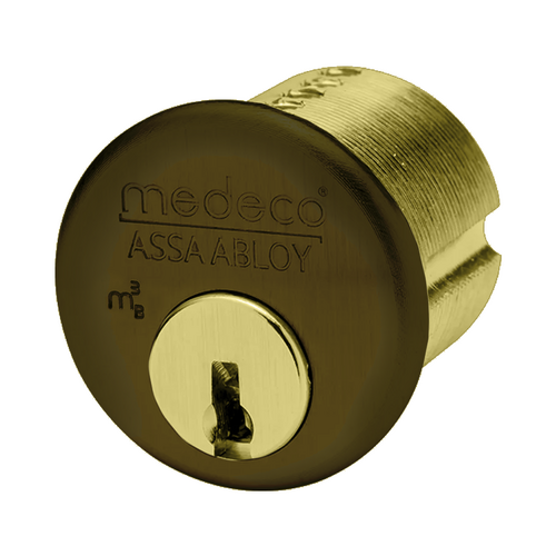 Medeco 100400H-W-24-Z3-S Biaxial Rim Cylinder 6-Pin, Z3 Keyway, Sub-Assembled, Dark Bronze/Clear Coat 24