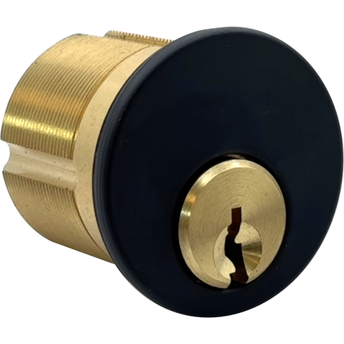 GMS M114-SA-19-ATA2 Mortise Cylinder 1-1/4in 6-Pin Sargent LA, Adams Rite/Yale Cam, Matte Black