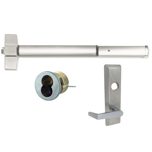 Corbin Russwin ED5200A-N955ET-630-48-LHR-M54-CL6 N955 Newport 3-Hour Fire-Rated Rim Exit Device, LHR, Grade 1, Satin Stainless Steel