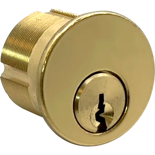 GMS M118-CB-3-ATA2 Corbin 60 Mortise Cylinder 1-1/8in 5-Pin, Adams Rite/Yale Cam, Bright Brass