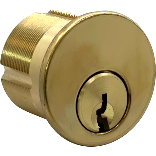 GMS M118-G45-3-AT-NK-6 Mortise Cylinder 1-1/8in 6-Pin, Schlage C145 Keyway, No Keys, 605/US3 Brass