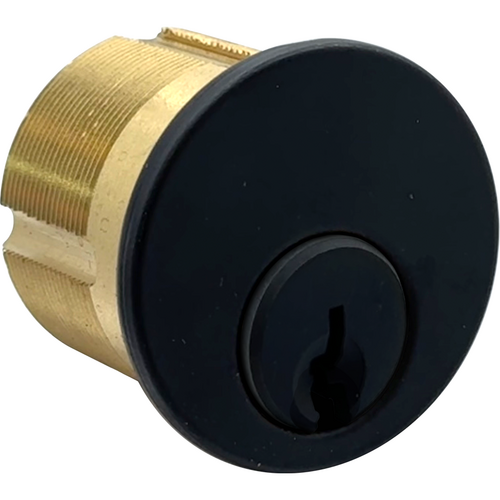 GMS M118-G45-19-AT-NK-6 Mortise Cylinder 1-1/8in 6-Pin, Schlage C145 Keyway, No Keys, Matte Black