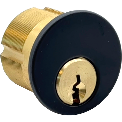 GMS M118-RD1-19-ATA2 Mortise Cylinder 1-1/8in 6-Pin Russwin D1, Adams Rite/Yale, Matte Black