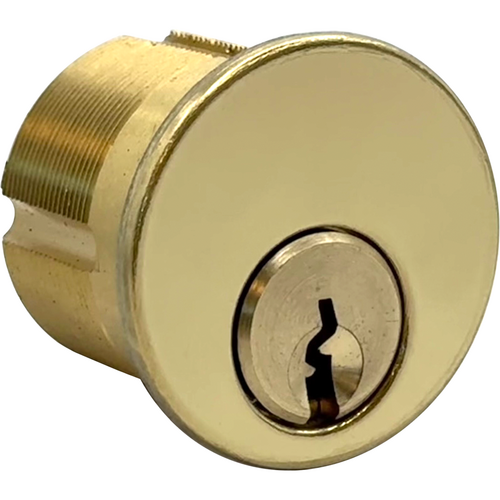 GMS M118-RD1-3-ATA2 Mortise Cylinder 1-1/8in 6-Pin Russwin D1, Adams Rite/Yale, Bright Brass