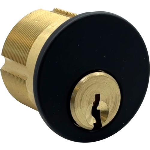 GMS M118-SA-19-ATA2 Mortise Cylinder 1-1/8in 6-Pin Sargent LA, Adams Rite/Yale Cam, Matte Black