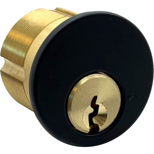 GMS M118-YA-19-ATA2 Mortise Cylinder 1-1/8in 5-Pin Yale 8, Adams Rite/Yale Cam, 622/US19 Matte Black