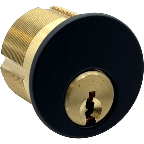 GMS M118-YGA-19-ATA2 Yale 1-1/8in 6-Pin Mortise Cylinder, Adams Rite Cam, Matte Black