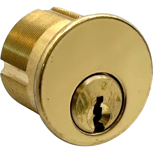 GMS M118-YGA-3-ATA2 Yale 1-1/8in 6-Pin Mortise Cylinder, Adams Rite Cam, Bright Brass 605/US3