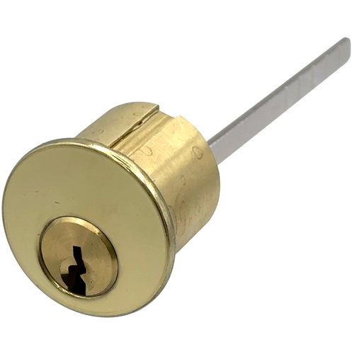 GMS R118-AST-3-NK-6 Rim Cylinder 6-Pin ASSA Twin 6000 52, No Keys, 605/US3 Bright Brass