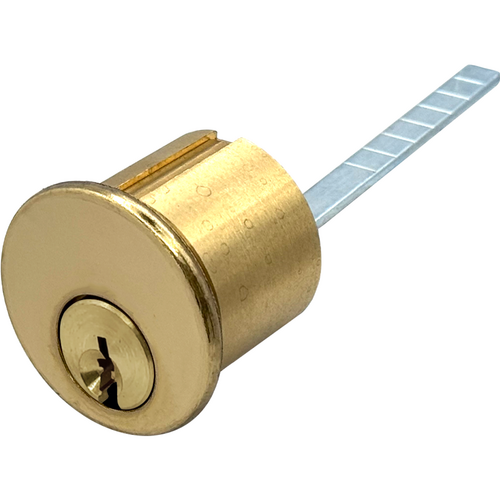 GMS R118-G45-3 Rim Cylinder 1-1/8in Schlage C145, 605/US3 Bright Brass