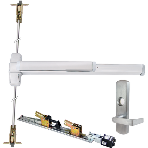 Von Duprin QELA-9947L-NL-626-36-RHR-06 99 Series CVR Grooved Exit Device with Nightlatch Lever Trim, Satin Chrome