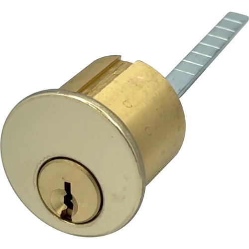 GMS R118-SCE-3-A2 Rim Cylinder 1-1/8in 5-Pin Schlage E, 605/US3 Bright Brass