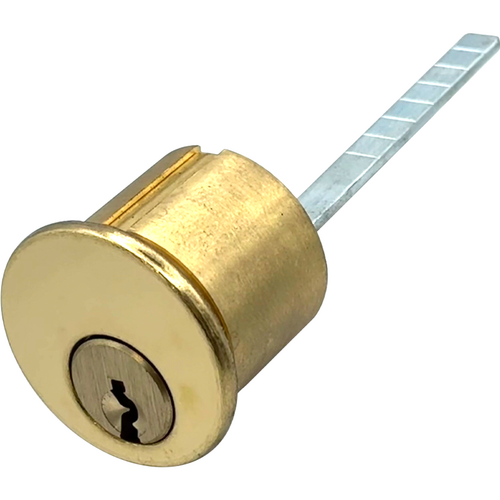 GMS R118-YGA-3-A2 Rim Cylinder 1-1/8in 5-Pin Yale GA, 605/US3 Bright Brass