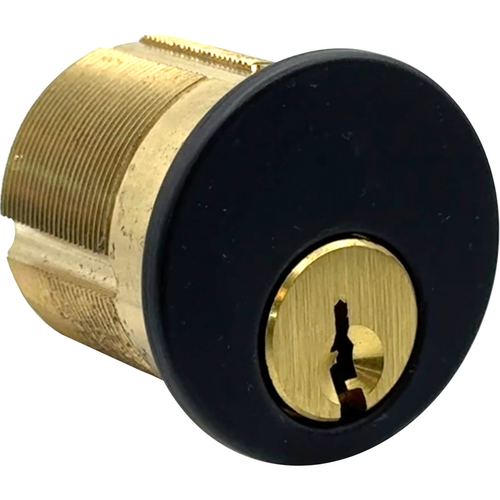 GMS M114-KW-19-ATA2 Kwikset 1-1/4in 5-Pin Mortise Cylinder, Adams Rite/Yale Cam, Matte Black