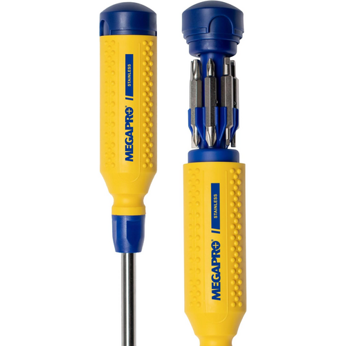 Megapro 151SS MegaPro Multi-Bit Stainless Steel Screwdriver, 12 Tips, 8.5 in Length