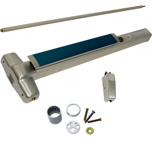 Von Duprin RX-9827NL-OP-F-626-36-LBR-ALK Alarmed Exit Device, Fire-Rated, RX Switch, SVR, 110MD-NL-OP Nightlatch, 36x84, Satin Chrome