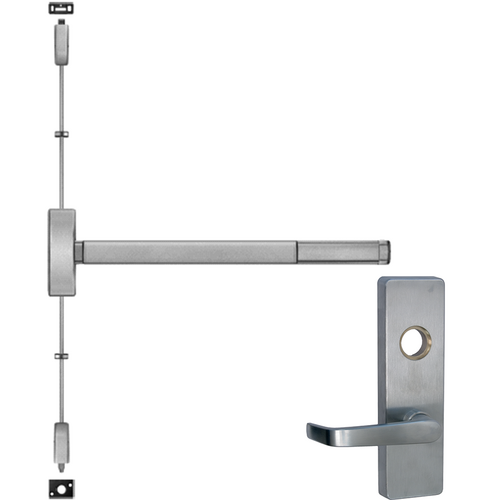 PHI 2203-4903A-LHR-630-48 SVR Surface Vertical Rod Exit Device, Left Hand Reverse, 48in, Grade 1, Stainless Steel