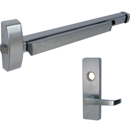 PHI 2103-ALK-4903A-RHR-630-36 Alarmed Rim Exit Device, Nightlatch Lever Trim, Right Hand, Grade 1, Stainless Steel