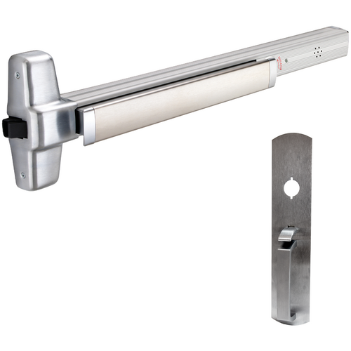 Von Duprin RX-99TP-F-626-36-ALK Fire-Rated ALK Alarmed Rim Exit Device, 990TP Thumbpiece Trim, Grade 1, Satin Chrome