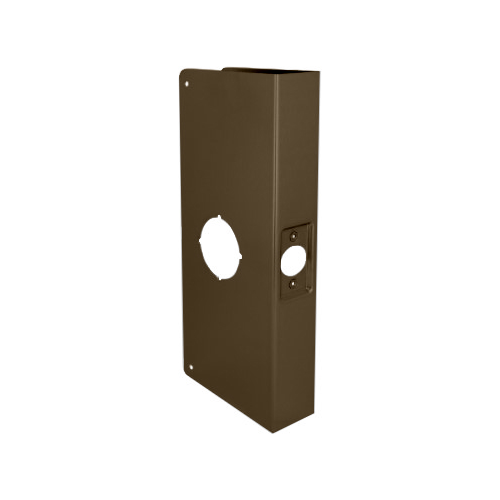 Don-Jo 1-BZ-CW Door Wrap 2-3/8in Backset for 1-3/8in Door, 4x9in, Indent Latch Prep, Bronze