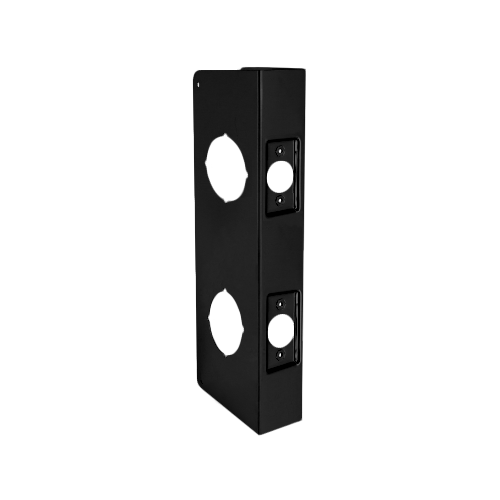 Don-Jo 258-622-CW Double Hole Door Wrap, 2-3/4in Backset, Black, 4-1/4in W x 12in H