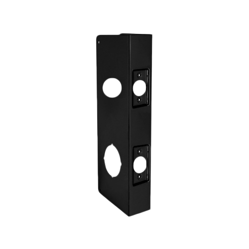 Don-Jo 484-622-CW Double Hole Door Wrap, 2-3/4in Backset, Black, 4-1/4in W x 9in H