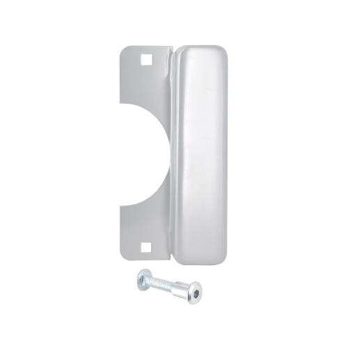 Don-Jo LELP-208-EBF-SL Electric Strike Latch Protector for Aluminum Doors, 8in x 3.5in, SL Silver Coated