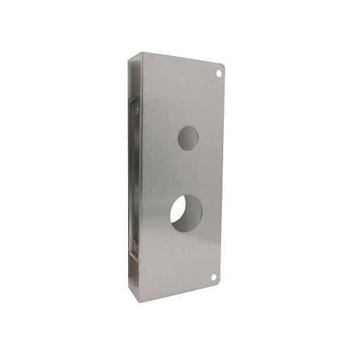 Don-Jo 9080-RHR-S-CW Schlage L Series Door Wrap, Single Cylinder, RHR, 2-3/4in Backset, Stainless Steel