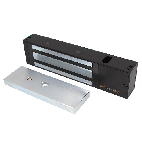 Seco-Larm E-941SB-1K2PQ 1200lbs Electromagnetic Lock, Single-Door, 12/24 VDC, Bond Sensor, Black