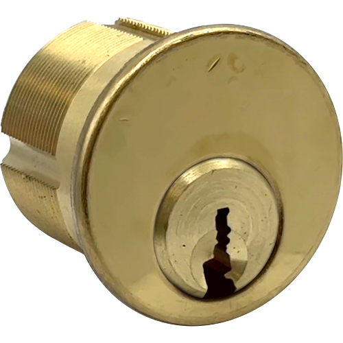 GMS M118-ASV-3-AT-NK-6 Mortise Cylinder 1-1/8in 6-Pin ASSA V10, 605/US3 Bright Brass