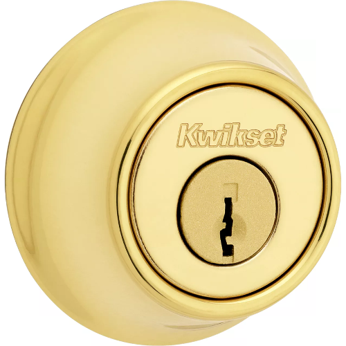 Kwikset 660-3-6AL/STRKP-K3 Single Cylinder Deadbolt, KW1 Keyway, Keyed Alike, Grade 3, Bright Brass
