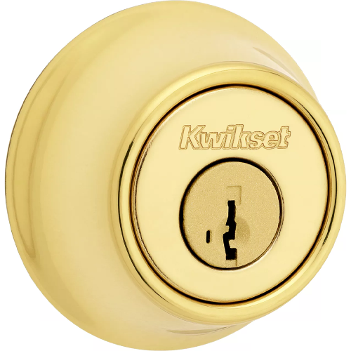 Kwikset 660-3-6AL/STRKP-SMT-K3 KW1 SmartKey Single Cylinder Deadbolt, Keyed Alike, Grade 3, Bright Brass
