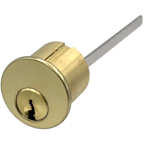 GMS R118-ASV-3-NK-6 Rim Cylinder 6-Pin ASSA Twin V10, No Keys, 605/US3 Bright Brass