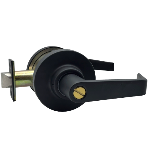 Marks Hardware 195L/19 Privacy Lever Lockset, 2-3/4in Backset, ANSI Grade 1, Flat Black