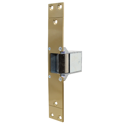 Alarm Controls 46-----80G01R11 Electric Strike without Deadbolt Cut Out, Gold Finish
