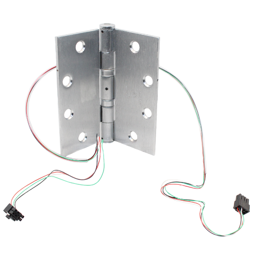 Architectural Control TA2714 4.5X4.5 26D 1104 Electric Hinge, 5 Knuckle, Concealed Through-Wire, Satin Chrome, Standard Weight