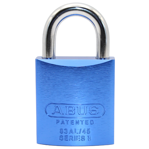 Abus 83AL/45-300-OB BLUE Titalium Aluminum Padlock, Blue, 1-3/4in Wide, Schlage C Keyway, 5/16in Shackle