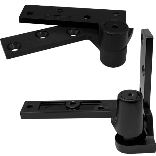 Rixson 195-BSP-LH 3/4in Offset Pivot Set, LH Mortised Bottom Pivot, 450lbs, Grade 2, Black Suede