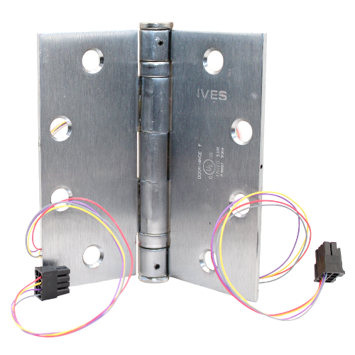 Architectural Control 5BB1 4.5X4.5 652 1104 Electric Hinge, 5 Knuckle, 4 Wire, Concealed, Standard Weight, Satin Chrome