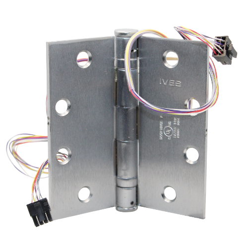 Architectural Control 5BB1 4.5X4.5 652 1108 Electric Hinge, 5 Knuckle, Concealed Through-Wire, Satin Chrome, Standard Weight