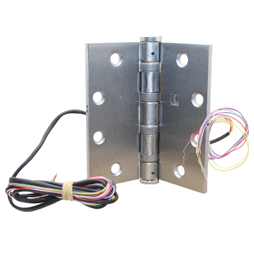 Architectural Control BB1168 4.5X4.5 26D 1108L Electric Hinge, 5 Knuckle, 8 Wire, Concealed, Heavy Weight, Satin Chrome