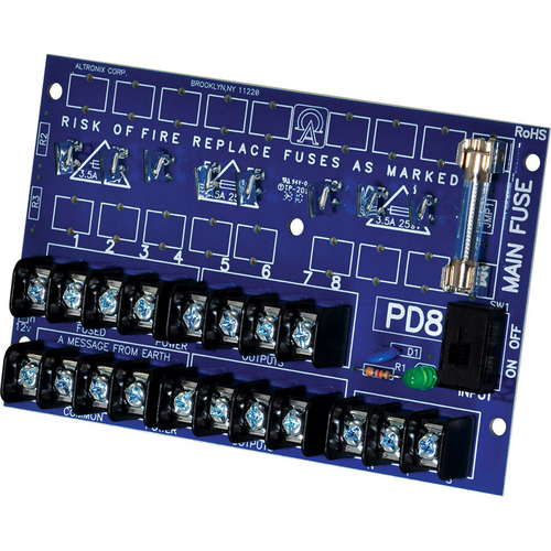 Altronix PD8CB Power Distribution Board Module, 1 Input to 8 Outputs, 28VAC/DC, 12A