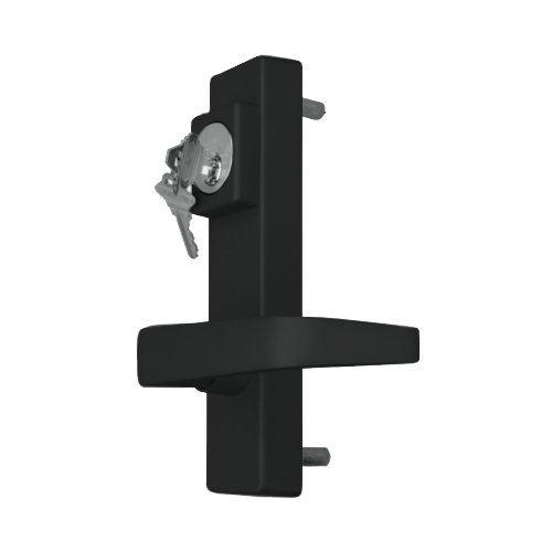 DAC 6110-B Detex 09BN Storeroom Exit Trim, Lever, Gate Box, Mortise Cylinders, Black Coat