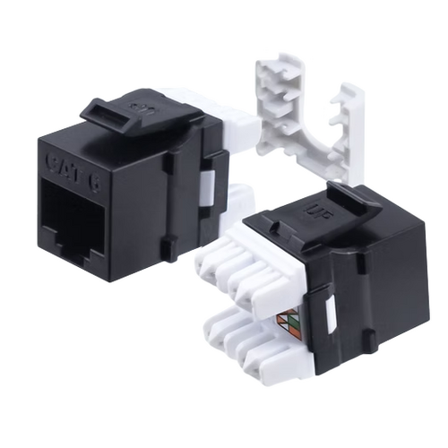 Wavenet HD-6EKSJBK-25PK Cat6 HDJ-Series, Unshielded Keystone Jacks, 25 Pack, Black