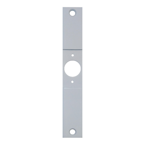 Don-Jo CV-86-C-PC Mortised Door Edge Filler Plate, 1 Latch Hole, 8in x 1-1/4in, Gray