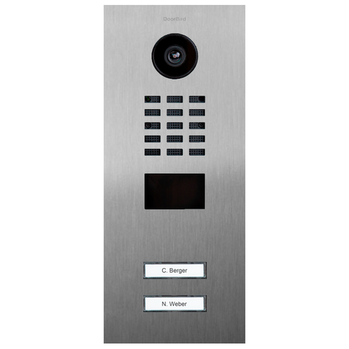 DoorBird D2102V-FM-2VA D2102V Flush-Mount IP Video Intercom with RFID, 2 Call Buttons, 720p, Night Vision