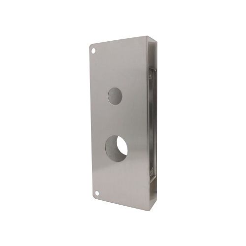 Don-Jo 8205-LHR-S-CW Sargent Mortise Lock Wrap, Single Cylinder, LHR, 2-3/4in Backset, Stainless Steel