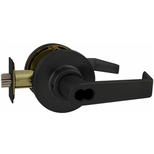 Marks Hardware 195RAB/19 SFIC Entry Clutched Lever Lockset, Less Core, 2-3/4in Backset, Grade 1, Black