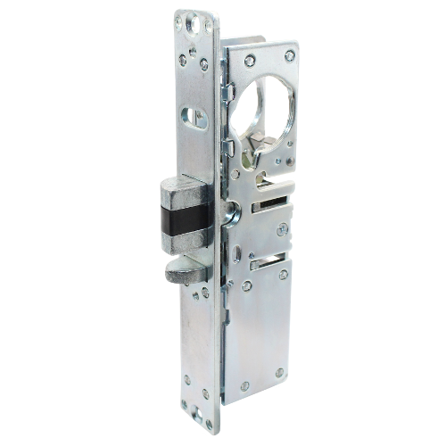 International Door Closers DL118-FR-AL/DU 1-1/8in Deadlatch Lock, Flat/Round Face Plates, Satin Aluminum Dark Bronze
