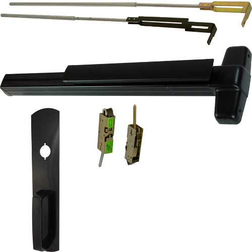 Von Duprin QELA-9947NL-711-48 99 Series CVR Grooved Exit Device with 990NL Nightlatch Trim, Flat Black